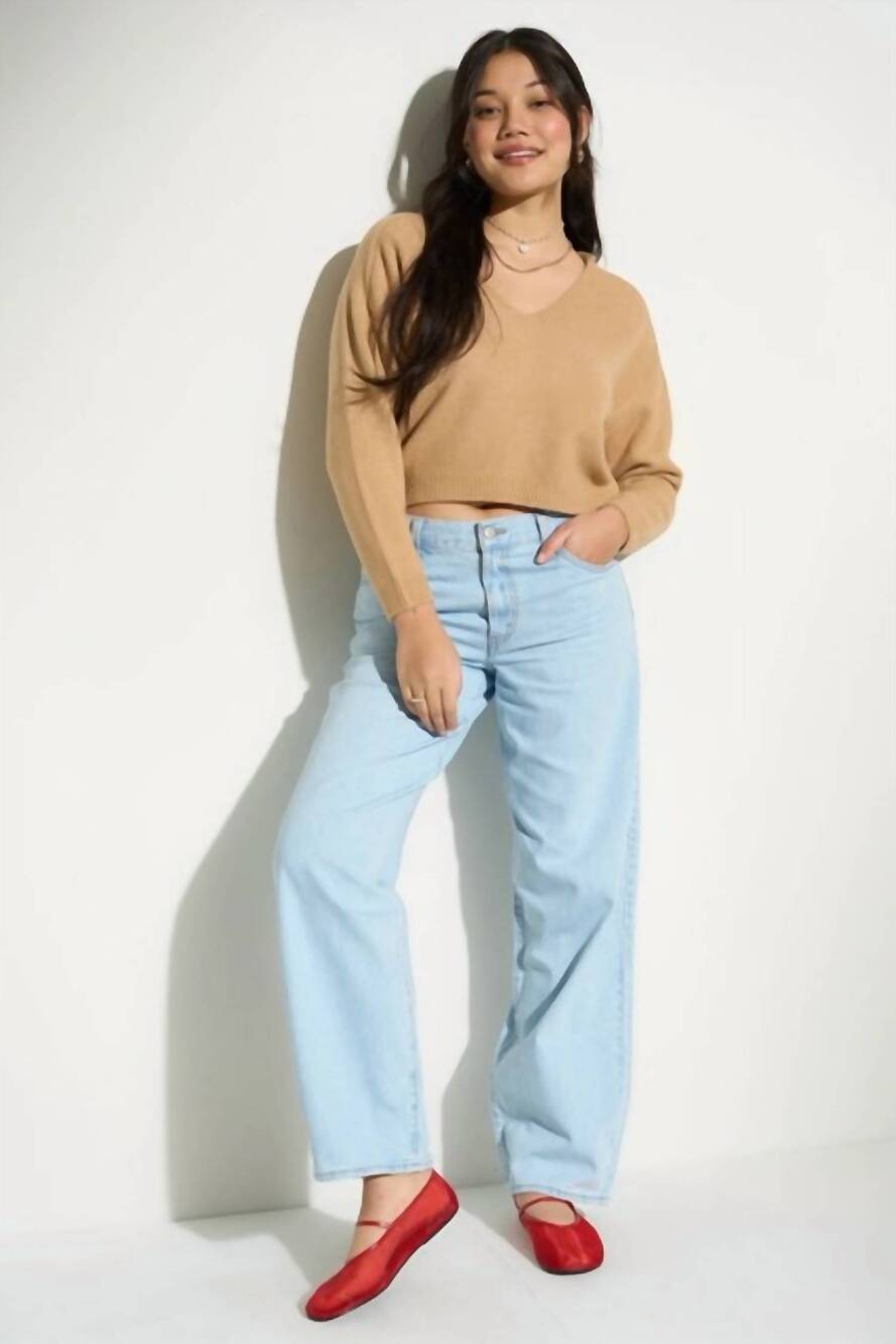 NEW CALLAHAN camille knit pullover sweater in light camel